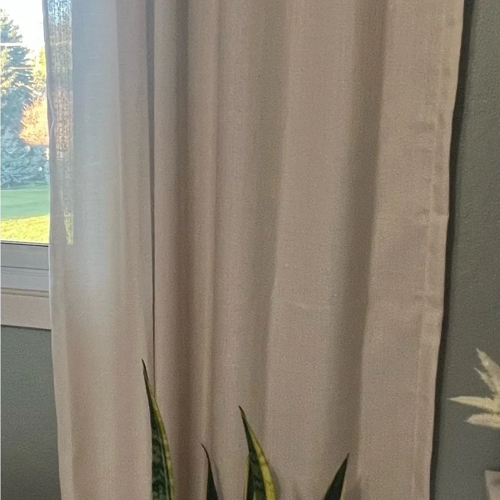 Melodieux Semi-Sheer Curtain Pair — 52x96 Beige NEW (Set of 2 Panels)